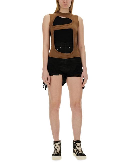 Rick Owens DRKSHDW raw-cut denim shorts - Pink