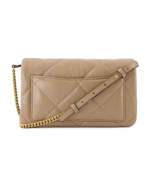 Tory Burch Brown Kira Diamond Wallet On Chain