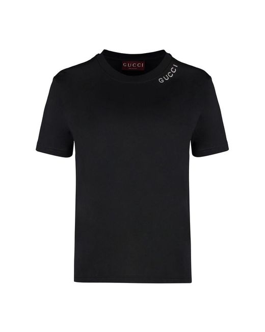 Gucci Black Cotton Crew-Neck T-Shirt