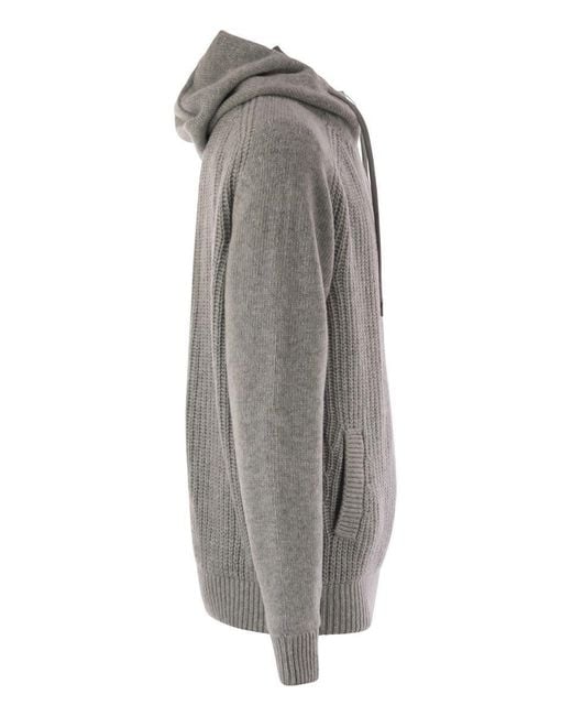 Herno Gray Reversible Padded Wool Bomber Jacket for men