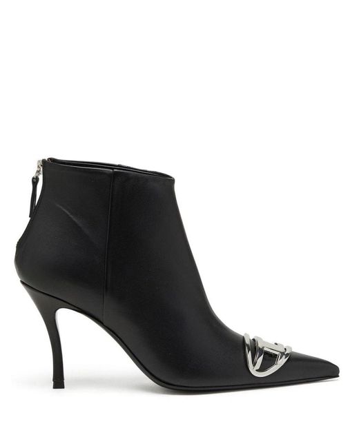 DIESEL Black D-venus Ab Leather Ankle Boots