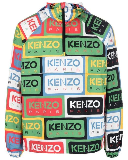 KENZO Green Giacca A Vento Labels for men
