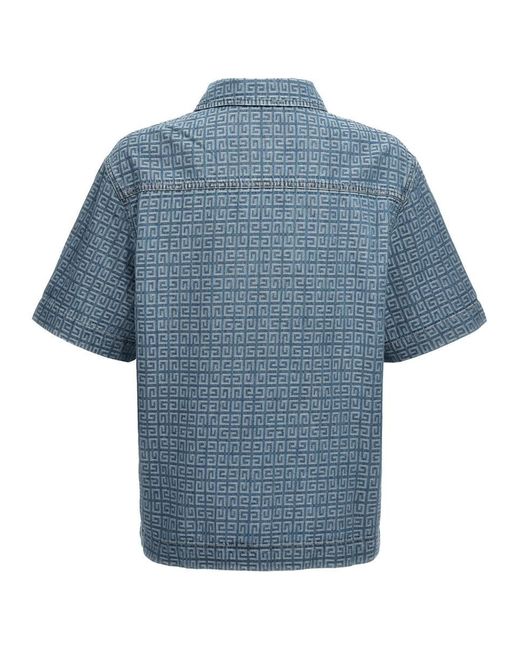 Givenchy Blue Denim Logo Shirt Shirt, Blouse for men