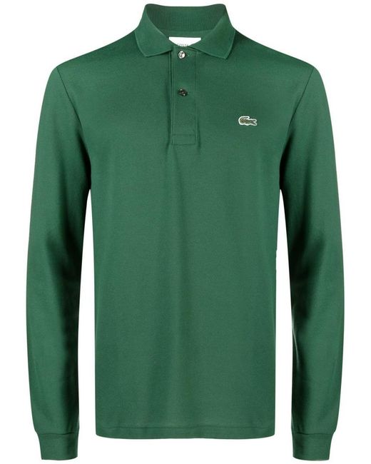Lacoste Green Logo-patch Cotton Polo Shirt for men
