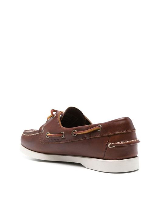 Sebago Brown Docksides Portland Leather Boat Shoe With Laces