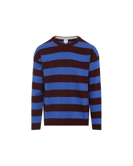 Paul Smith Blue Bold Striped Crew Neck Pullover for men