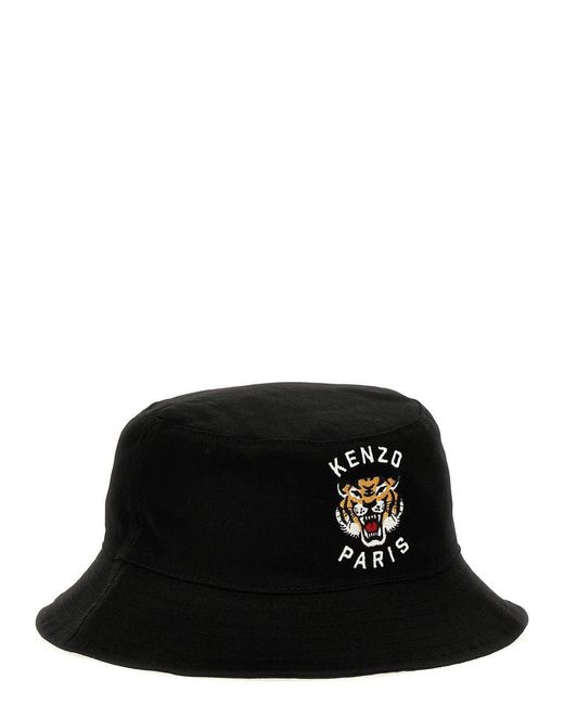 KENZO Black Reversible Logo Bucket Hat Hats for men