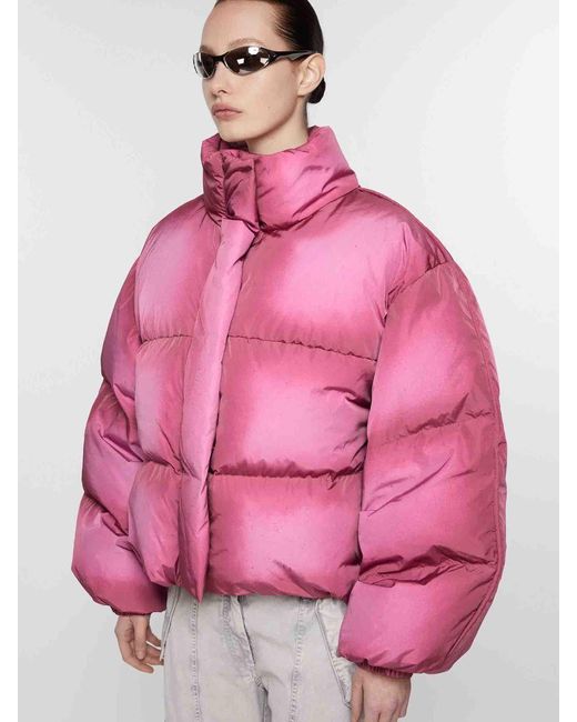 Acne Pink Quilted Down Jacket