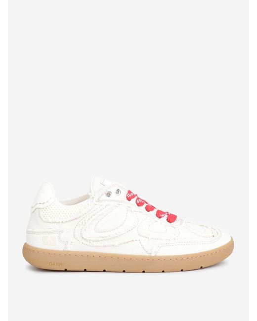 Ganni Pink Sneakers 08 Canvas Raw Edge
