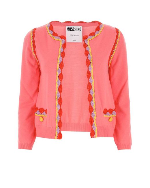 Moschino Pink Wool Cardigan