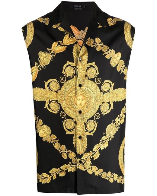 Versace Heritage Silk Shirt in Black for Men | Lyst