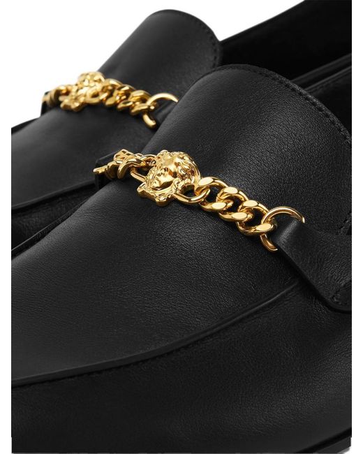 Versace Black 'Medusa' Leather Loafers for men