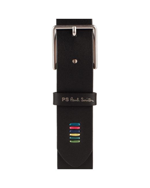 paul smith black leather belt