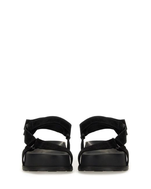 Moschino Black Leather Sandals