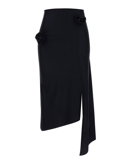 Coperni Black Flower Skirt