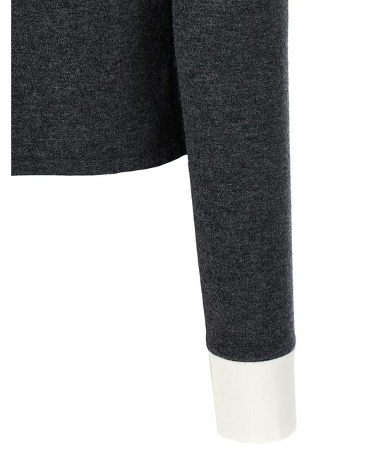 Self-Portrait Black Contrast Collar' Cardigan