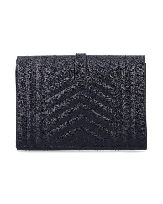 Saint Laurent Blue Envelope Flap Pouch