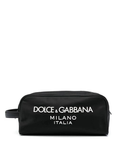 Dolce & Gabbana Black Beauty Case With Contrasting Logo for men