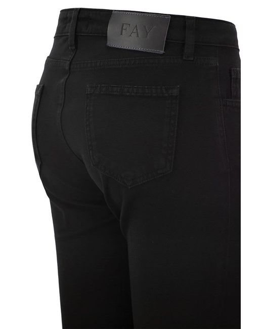 Fay Black 5-Pocket Trousers