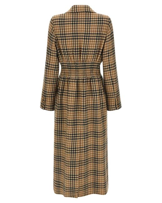 Valentino Garavani Natural Houndstooth Wool Coat