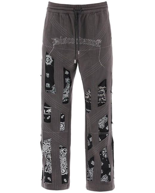 Children of the discordance Gray joggers With Bandana Detailing for men