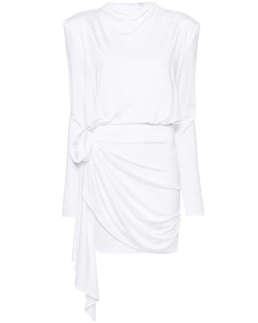 Magda Butrym White Long Sleeve Mini Dress