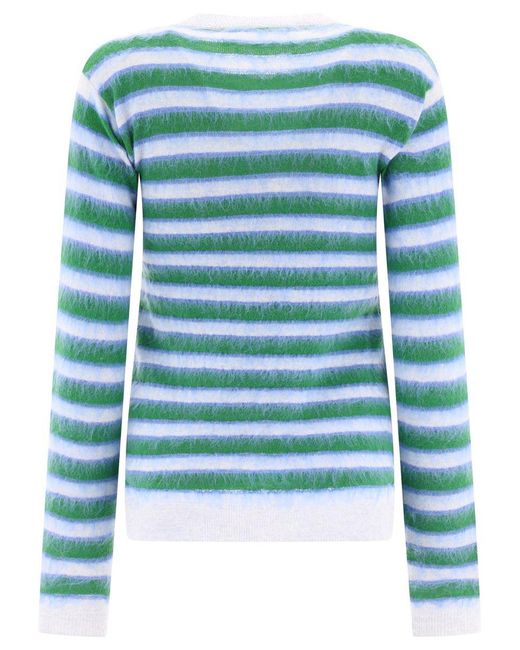 Marni Blue Striped Mohair Sweater