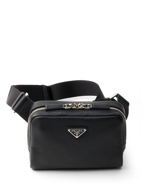 Prada Black Brique Saffiano Leather Bag for men
