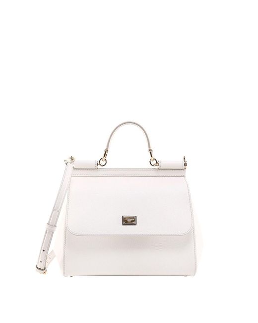 Dolce & Gabbana White Sicily Medium Handbag