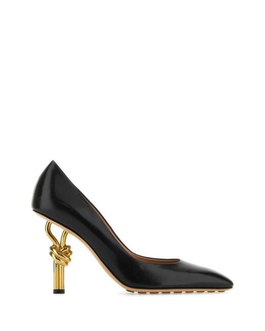 Bottega Veneta Black Nappa Leather Knot Pumps