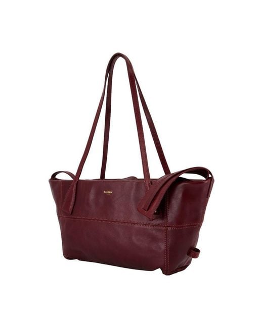 Balmain Red Track Zip Small Shoulder Bag