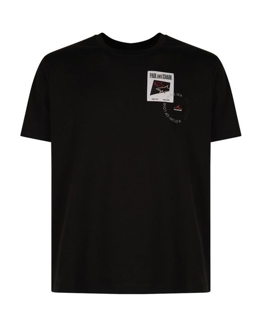 Paul & Shark Black Logo Patch T-shirt Clothing for men