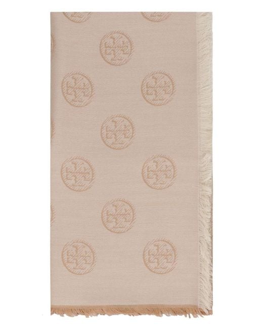 Tory Burch Natural Wool And Silk Scarf