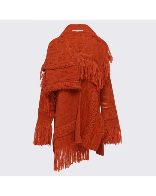 Stella McCartney Burnt Orange Alpaca Wool Blend Cardi-coat | Lyst Canada