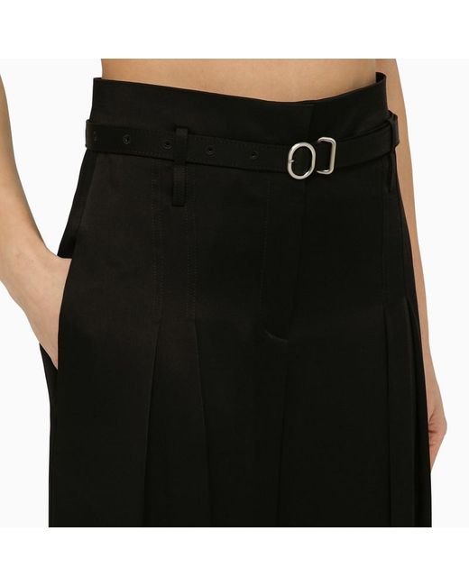 Jil Sander Black Tailored Trousers With Belt