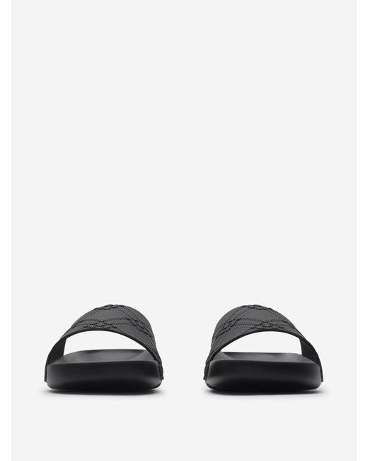 Burberry White Dive Checkered Sandals for men