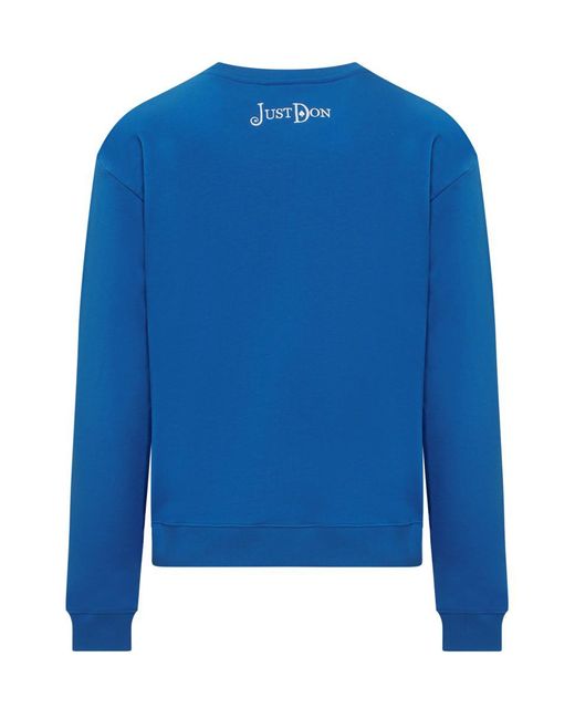 Just Don Blue Sweatshirt With Embroidery for men