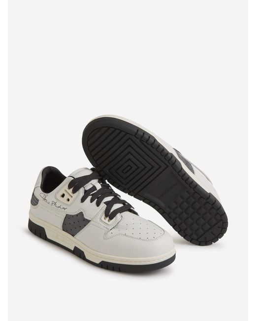 Acne White Logo Leather Sneakers for men