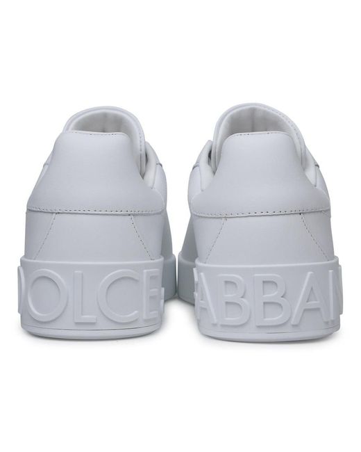 Dolce & Gabbana Blue 'Portofino' Calf Leather Sneakers