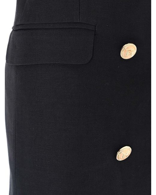 Elisabetta Franchi Black Sleeveless Tailored Dress