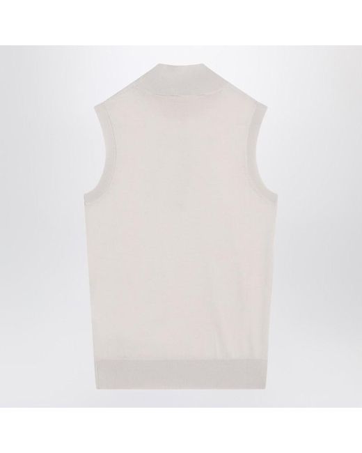 Max Mara White Turtleneck Vest In