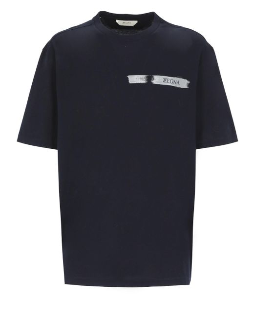 Z Zegna Cotton T-shirts And Polos Blue 