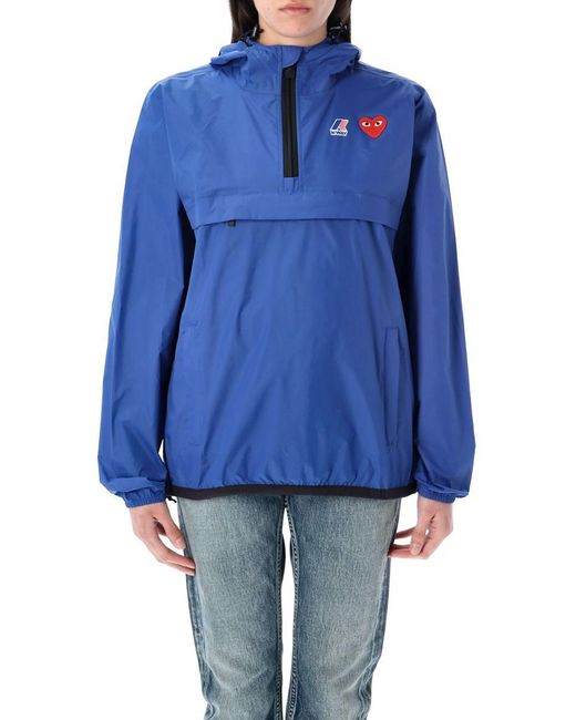 COMME DES GARÇONS PLAY Blue Half-Zip Packable Jacket