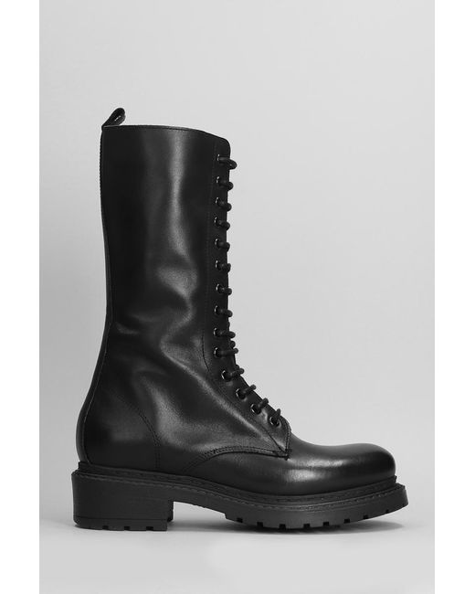 METISSE Black Combat Boots