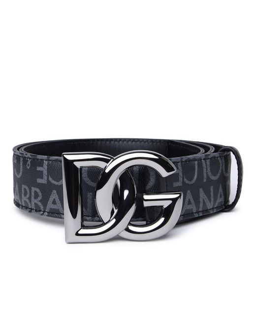 Dolce & Gabbana Black Two-tone Leather Belt for men