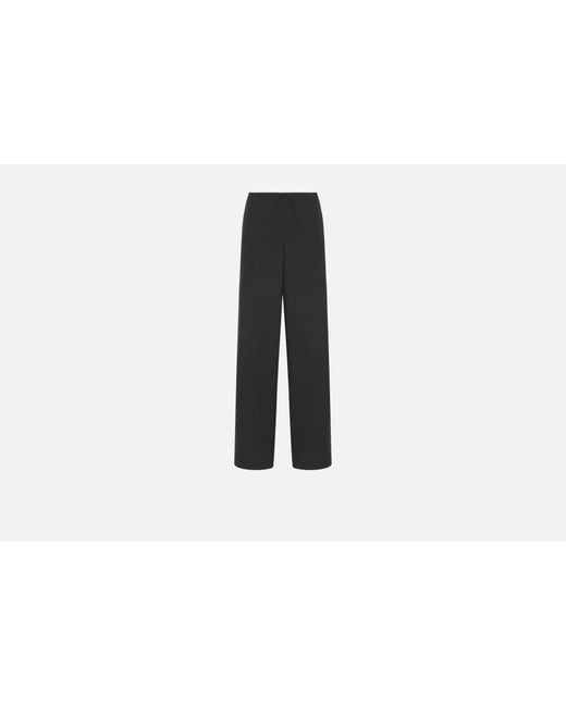 Dior Black Cotton-Silk Poplin Flared Pants