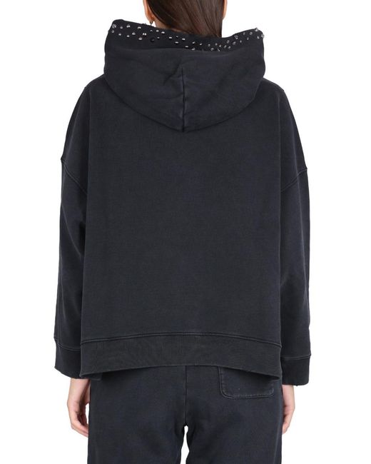 Versace Black Cotton Sweatshirt With Studs