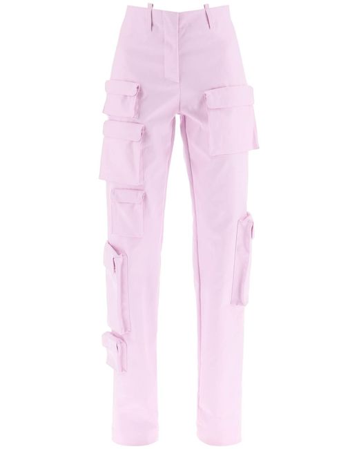 Off-White c/o Virgil Abloh Gabardine Cargo Pants in Pink | Lyst
