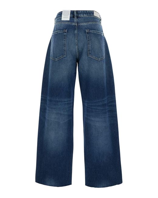 ICON DENIM Blue 'Bea' Jeans With Belt Loops And Logo Patch On The Rear