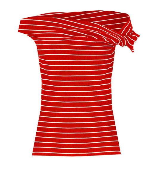 MSGM Red Viscose Blouse